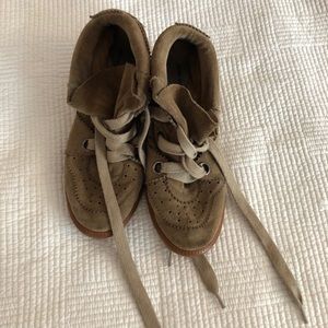 Isabel Marant beige suede wedge sneakers 39